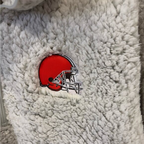 NFL Women's Size Large Cleveland Browns Sherpa Quarter-Zip Pullover Jacket Nwt - Picture 2 of 6
